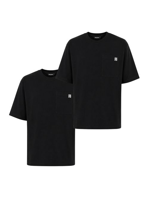 Set di 2 T-shirt Loose Fit in cotone con piccolo logo D2 Black DSQUARED2 | S74GD1523 D20106900